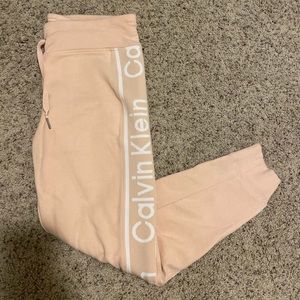 Baby Pink Calvin Klein Performance Logo Joggers